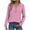 Pink, variant on Classic Black & White Polka Dot Long Sleeve Blouse – V-Neck Button-Up Top for Women (Breathable, Stylish Everyday Wear)