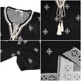 thumbnail image 6 of UVN Summer Tops for Women Short Sleeve V Neck Boho Casual Blouses Ladies Floral Print Tie Front Flowy Shirts, 6 of 9