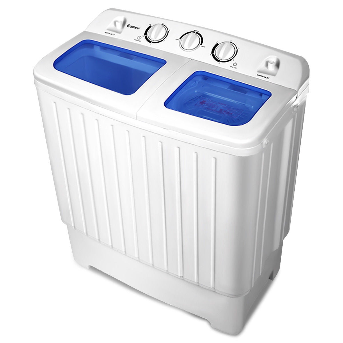 Della Portable Mini Compact Twin Tub Washing Machine Washer Spin Wash and Dryer Cycle (9KG) w