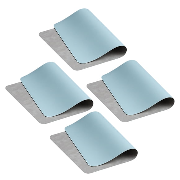 NUOLUX 4Ud Manteles Individuales De Cuero Gris Antideslizantes Para En Casa Con Reversible
