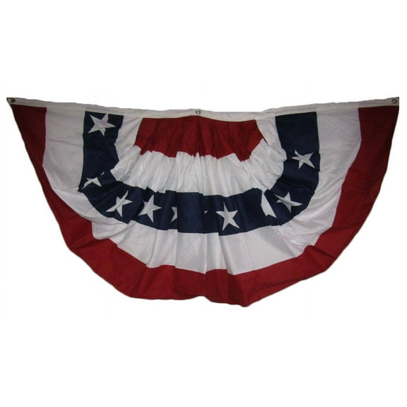 3x6 USA American Pleated 100% Cotton Sheeting 2ply Flag 3' x 6' Bunting Fan