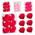 thumbnail image 6 of 12 Pcs Christmas Velvet Ornaments Valentine's Day Heart Shaped Hanging Ornaments for Tree Velvet Valentines Flocked Red Heart Baubles Decorations for Xmas Wedding Anniversary, 6 of 6