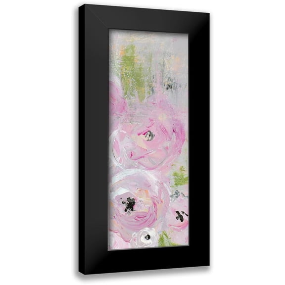 James, Nola 8x14 Black Modern Framed Museum Art Print Titled - Pink Pastel Floral I