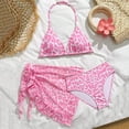 thumbnail image 5 of RMGVDSD Bikini Swimsuits for Girls Leopard Print Bikini Swimwear 3 Piece Set For Girls Halter Top Bikini Bottoms With Cover Up Beach Skirts 8-9 Years, 5 of 9