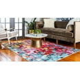 thumbnail image 2 of Unique Loom Lyon Collection Tapis Abstrait Moderne Lumineux, 8 Pi x 10 Pi, Multi/bleu, 2 of 2