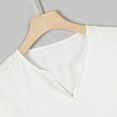 thumbnail image 6 of Baqcunre Polo Shirts For Men Blouses Solid Men'S T Shirts Quarter Baggy Blend Color Tops V Three Neck Cotton Men'S Blouse Linen Shirts For Men Tops For Men White M, 6 of 9