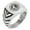 Silver, variant on Stainless Steel Nautical Global Compass Chevron Pattern Biker Style Polished Ring