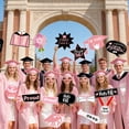 thumbnail image 4 of 24pcs Graduation Photo Booth Props Set, Funny Creative Party Decor with Double-Sided Tape, DIY Scene Layout Supplies for Graduation Party, Prom & Graduation Celebration, Pink, 4 of 5