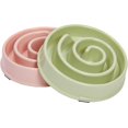 thumbnail image 5 of Cuenco interactivo para perros, plato para mascotas con comedero lento en espiral (rosa y verde), 5 of 5
