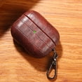 thumbnail image 1 of Luxury Crocodile Leather Hard Earphone Case For Airpods 3 Pro 2 1 With Keychain Personalized Name Letters Customized Cover reddish brown For Airpods Pro, 1 of 6