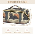 thumbnail image 4 of FORMRS Makeup Bag Travel Cosmetic Organizer for Women Fold Flat Zipper Pouch with Handle, Black Halloween Cat, 4 of 8