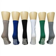 Nobles Assorted Non Skid Non Slip Hospital Gripper Socks 6 Pairs 6 Colors (Men's Colors)