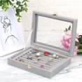 thumbnail image 2 of HAHADAXA Velvet Glass Jewelry Ring Display Stand Storage Box Ring Earrings Jewelry Box Ring Holder Case, 2 of 6