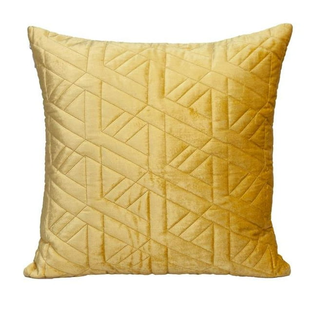 HomeRoots 402904 Yellow Velvet Quilted Throw Pillow