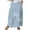 Blue, variant on Mrat Plus Size Skirts for Women Women's Casual Retro Floral Skirts Linen Elastic Waist Pleated Maxi Skirt with Pockets Plus Size Skirts S-242 Khaki L