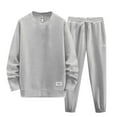 thumbnail image 3 of Gubotare Men Tracksuit Men's 2 Piece Sweatsuits Outfits Casual Crewneck Jacquard Sweatshirt Joggers Sweatpants Set Tracksuit (Light Gray,XXXXXL), 3 of 3