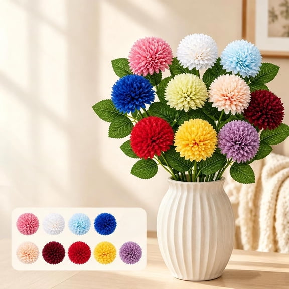 Realistic Artificial Chrysanthemum Flower, Bendable Plastic Faux Bloom, Versatile Home Table Centerpiece, Wedding Backdrop Photography Prop, Topliu