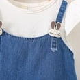 thumbnail image 6 of Afuyipoi Toddler Girls Casual Ruffle Sleeve Denim Dress (6 Months-4 Years) Summer Soft Cotton Cowboy Skirt A-Line Sundress for Photoshoot Blue 18-24 Months, 6 of 7