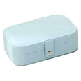 thumbnail image 1 of QualitChoice Jewellery Storage Box Portable Solid Color Adjustable Dual Layer Ear Stud Anklet Necklace Ring Jewelry Case Organizer Blue, 1 of 6