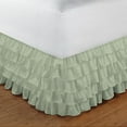 thumbnail image 2 of D.N.G. BEDDINGS 1 Piece Multi Ruffle Bed Skirt, 10 Inch Deep Pocket, 800 Thread Cotton 100% Egyptian Cotton, Olympic Queen Size (66" x 80") Inch, Solid Light Sage, 2 of 2