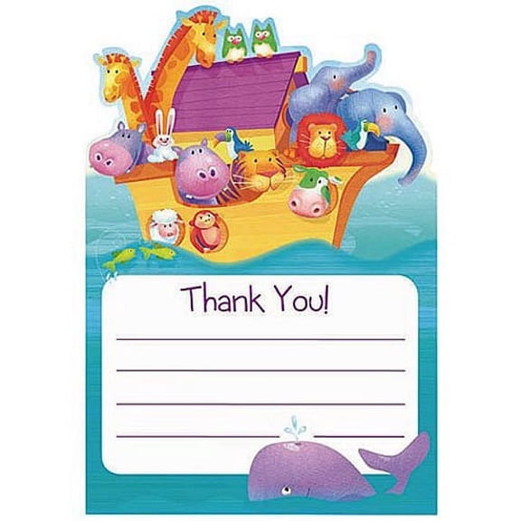 Baby Shower 'Two by Two' Noah's Ark Thank You Notes w/ Envelopes (8ct)