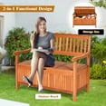 thumbnail image 6 of Gymax 42'' Storage Bench Deck Box Solid Wood Seating Container Tools Toys W/Backrest, 6 of 10