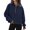 Dark Blue -AN20, variant on Dwellite Womens Sweatshirts Half Zip Cropped Pullover Quarter Zipper Fall Hoodies 2026 Fall Winter with Pockets Hot Pink 2XL