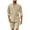 01 Khaki, variant on Awdenio Men Two Piece Outfits Sets. Short Sleeve Button Henley Shirts Casual Drawstring Pants Summer Beach Yoga Outfits