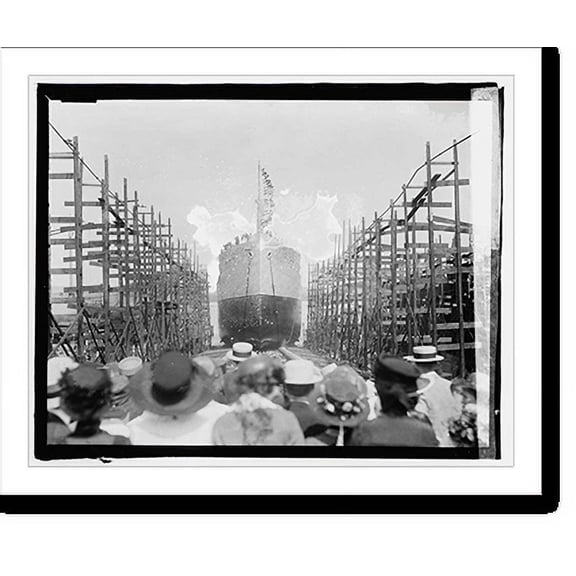 Historic Print, VA Ship Launching of Collen H. Livingston - 2, 16" x 20"