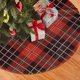 thumbnail image 2 of Falda de árbol de Navidad a cuadros rojos, suave y divertida, decoración navideña de granja con cuello para árbol de Navidad de 30", 2 of 4