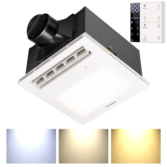 Extractor de baño VIVOHOME 1800W con calefactor, luz LED y control remoto