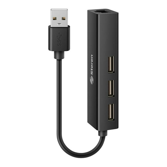 Adaptador USB a Fast Ethernet (RJ45), con HUB Steren 506-436
