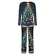 thumbnail image 5 of Puntoco Conjuntos de pijama cómodos para mujer, conjunto de pijama con cuello redondo, pantalones y bolsillo con estampado navideño para mujer, 5 of 5