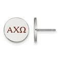 thumbnail image 1 of Solid 925 Sterling Silver Official Alpha Chi Omega Enameled Post Studs Earrings 12mm, 1 of 3