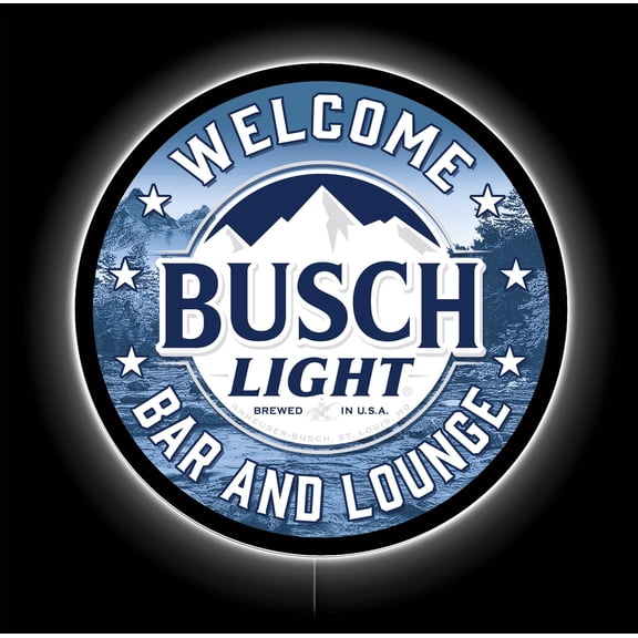 Desperate Enterprises LED Busch Light Bar Neon Sign 23 Inch Round Backlit Acrylic Wall Decor Multicolor Indoor Corded Electric LED Wall Sign