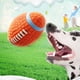 thumbnail image 4 of EeaseMX Juguete de goma para perros con sonido chirriante, pelotas de rugby, juguetes para cachorros, suministros para entrenamiento dental, talla S, 4 of 8