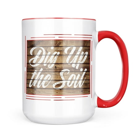 

Neonblond Painted Wood Dig Up the Soil Mug gift for Coffee Tea lovers