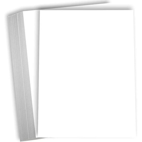 Hamilco White Cardstock Thick Paper - 8 x 10" Blank Heavy Weight 100 lb Cover Card Stock - 100 Pack Bright