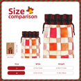 thumbnail image 2 of Color Matching Linen Bundle Mouth Gift Bag Can Be Used For Daily Small Items Orangered Houndstooth Checkered Hand-Drawn Sketch_4 Medium, 2 of 8