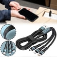thumbnail image 2 of 100W Fast Charging Cable 3-in-1 for iPhone/Android/Type-C - Multiple Charger Cable, 2 of 5