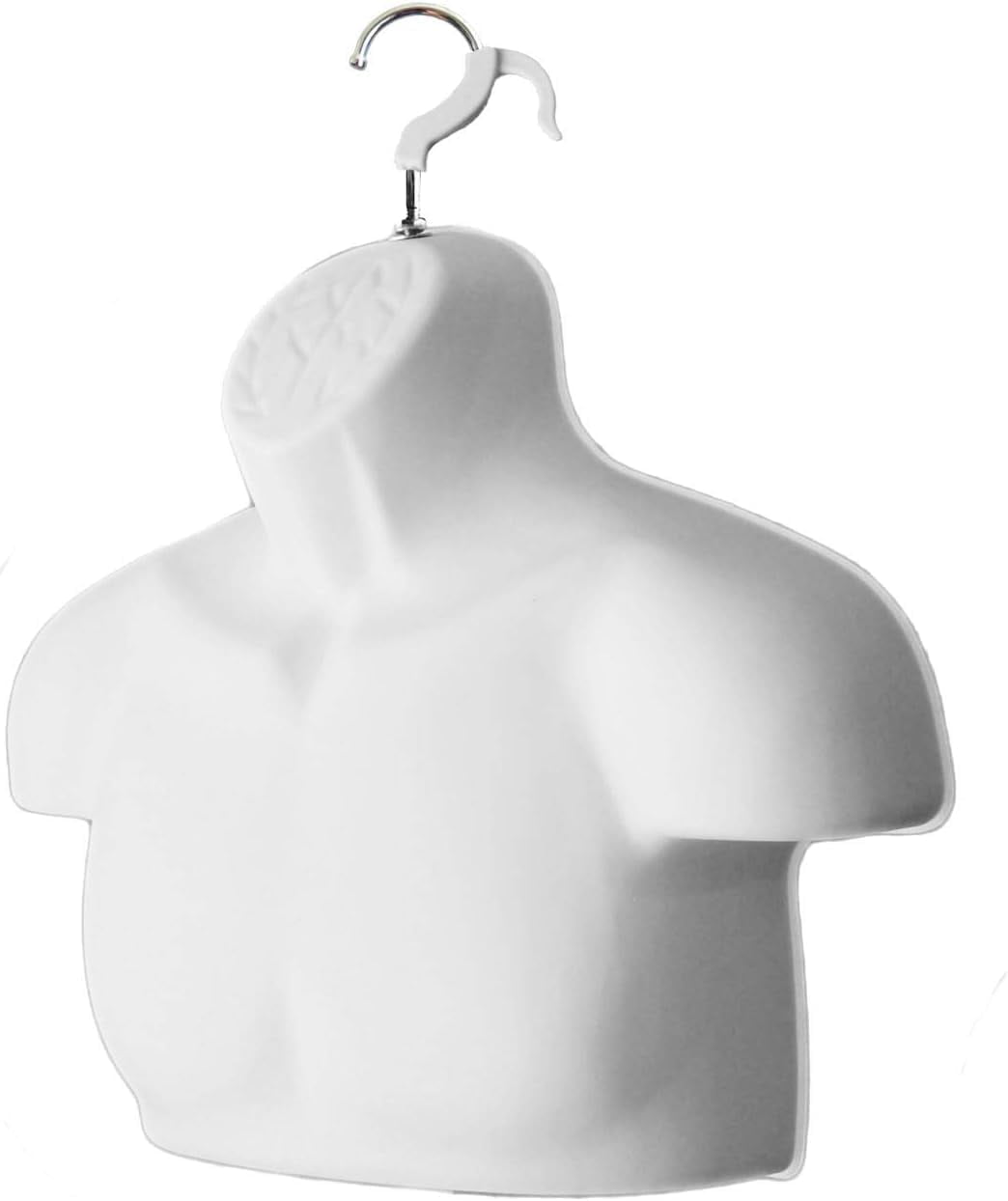 DisplayTown 3 Sets of White Male Mannequin Chest Long Hollow Back Plastic Injection Hanging Body Torso Form with Hanging Hooks, S-M Size