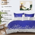 thumbnail image 3 of Blue Snowflakes Comforter Set Full Size, Winter Xmas Blue White Nature Snow Scene Soft Bedding Set for Man Woman, 4 Pieces Duvet Cover Set with Fitted Sheet, 2 Pillowcases, 3 of 9