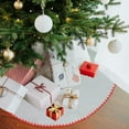 thumbnail image 2 of Northlight Velveteen Christmas Tree Skirt - 26" - White and Red, 2 of 3