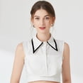 thumbnail image 3 of Cuello falso para mujer Cuello de camisa de pata de gallo Cuello de camisa largo para mujer Otoño e invierno Cuello de camisa de moda que combina con todo Cuello de camisa de mujer, 3 of 6