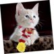 thumbnail image 5 of Bufanda navideña para perros y gatos, suave y acogedora, con pompones, accesorio cómodo para fiestas, color rojo y verde., 5 of 5