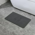 thumbnail image 2 of J&V TEXTILES Stone Bath Mat Diatomaceous Earth Shower Mat Non-Slip Super Absorbent Diatomite Stone Mats for Bathroom Floor Quick-Drying Easy to Clean 24''15'' Grey Matte Black, 2 of 9
