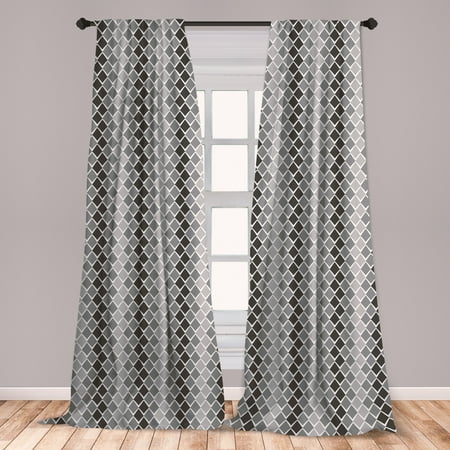 White And Grey Curtain Panels Grey and White Curtains 2 Panels Set, Uneven Geometrical Shapes with Zigzag Lines and Ombre Effect, Window Drapes for Living Room Bedroom, Charcoal Grey Pale Grey, by Ambesonne ()