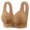 Brown, variant on Women Plus Size Front Closure Bra Wide Straps Push Up Brassieres Cozy Full Coverage No Underwire Bras Fashion Flower Textured Brassiere 40 Black