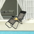 thumbnail image 3 of Patiojoy Grey Folding Recliner 2PCS Patio Rattan Zero Gravity Lounge Chair With Headrest, 3 of 8