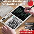 thumbnail image 4 of Double Power Calculator And Writing Pad With Large Screen Solar Charging Portable Silents Operation For Students Professionals White, 4 of 4